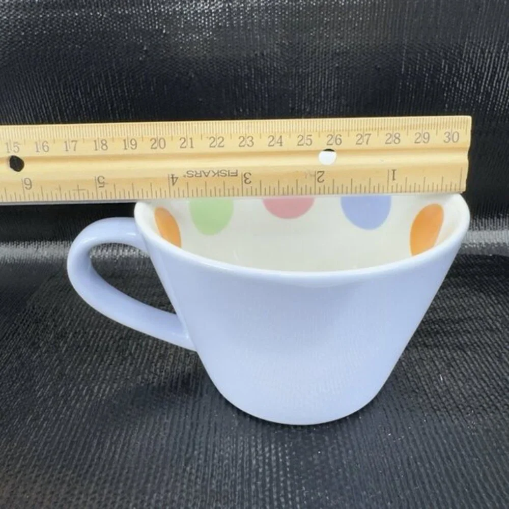 2006 Starbucks Lavender Polka Dot Coffee Mug Cup and Saucer Plate Set‎ 12oz VTG